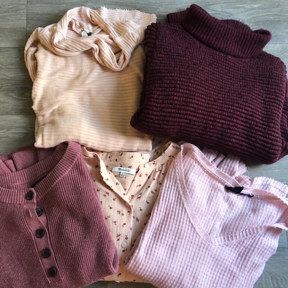 Pink/Red sweater group - Madewell, Free People